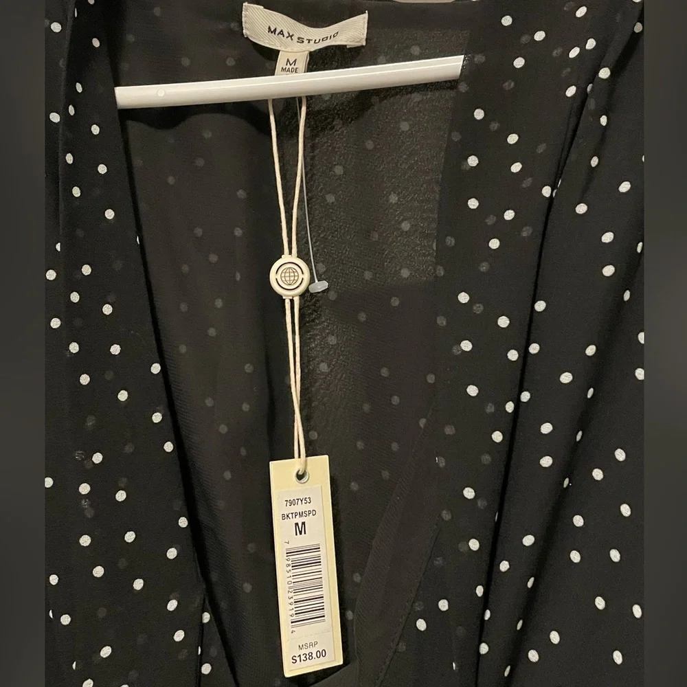 Max Studio / NWT/ Size M/ Black Polka Dot Dress MAJOR DISCOUNT -moving sale - Picture 2 of 3